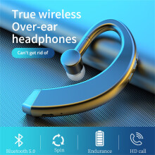 Auriculares Bluetooth 5.0 universales giratorios con diseño de estilo empresarial para colgar en la oreja.