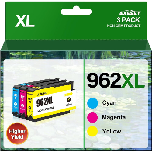 Πακέτο 3 τεμαχίων μελάνης 962XL για HP, πακέτο συνδυασμού χρωμάτων 962XL για HP Officejet Pro9010,