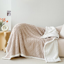 Deeceymbur Tafu Lamb Plush Blanket Winter Thickened Coral Velvet Blanket Nap and Sofa Blanket for Winter Warmth Coffee
