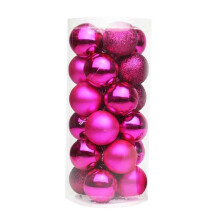 24 stuks 3 cm kerstballen, onbreekbare hangende hangers voor de kerstboom, decoratie voor binnen/buiten tijdens de feestdagen.