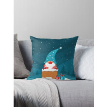 Fundas de cojín decorativas navideñas con paisaje nevado de Papá Noel de ASPORIC (1 unidad) para sofá, estilo rústico.
