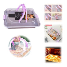 Rechthoekige bakvorm met deksel, antiaanbaklaag cakevorm met breed handvat, geschikt voor oven en vriezer, Gold Kitchen Essential