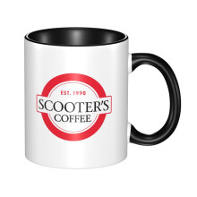 Scooter's Coffee Ceramic Coffee Mug Classic Drinking Cups with Handle Tea Cup Novelty Coffee Cup for Men Women Kids Home Office Work 11 oz
