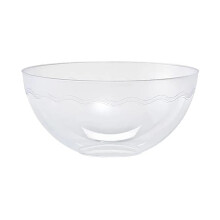 VeZee Disposable Elegant 60oz Round Clear Party Snack/Salad Serving Bowls, Also can use to serve Chips, Candies & All : 3 Ct
