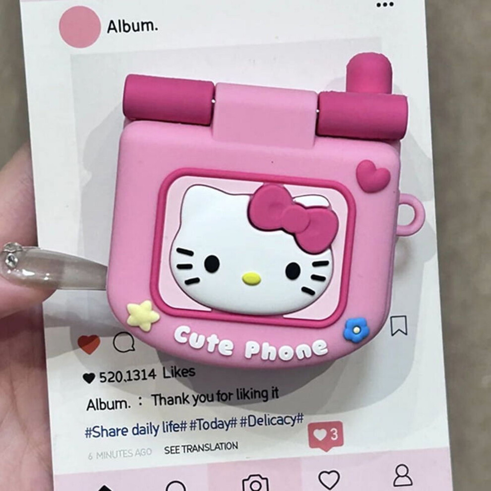 Cute Sanrio Hello Kittys Mirror Flip Cover Compatible With Airpods1 2 Case Kawaii Electronic Accessories Airpod Pro Protective Shell Girl Gifts 9377112450803