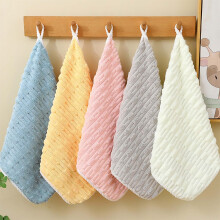 Lksixu Microfiber Hand Towels 14"x14", 400GSM, Coral Fleece, Highly Absorbent, Quick Drying, Soft Plush, with Hanging Loop, compatible with bathroom,