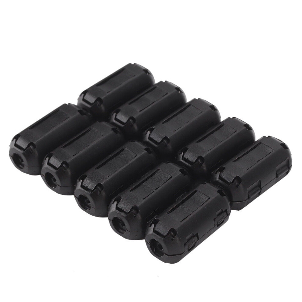10Pcs Clip On Clamp Rfi Emi Noise Filters Ferrite Core For 9Mm Cable Black 9499224093690