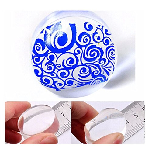 Transparent Silicone Nail Art Stamper with Cap and Scraper for Precise Polish Transfer 1