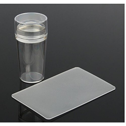 Transparent Silicone Nail Art Stamper with Cap and Scraper for Precise Polish Transfer 2