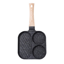 3 Section Nonstick Frying Pan with Dividers, Ceramic Skillet for Eggs Bacon Omelette Steak