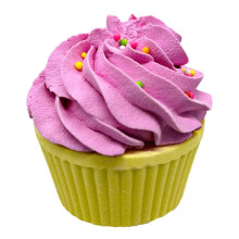 Organic Cupcake Shaped Bath Bomb for Women Pink Vegan Fizzy Aromatic Spa Soak