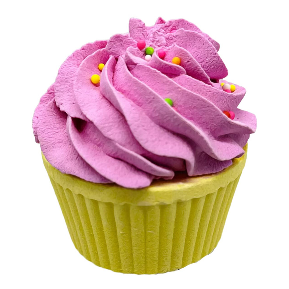Pink Organic Cupcake Shaped Bath Bomb For Women Vegan Fizzy Aromatic Spa Soak
