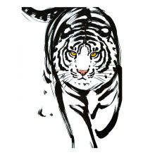 Temporary Arm Sleeve Tattoo 5 Sheets Large Coverage Black Tiger Shoulder Chest Back for Men and Women