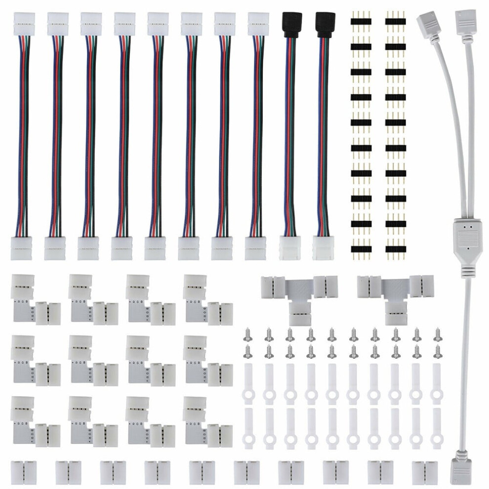 75Pcs/Set 4Pin Rgb 5050 Led Connector Led Strip Connectors Accessories Kit Light 9557311154164