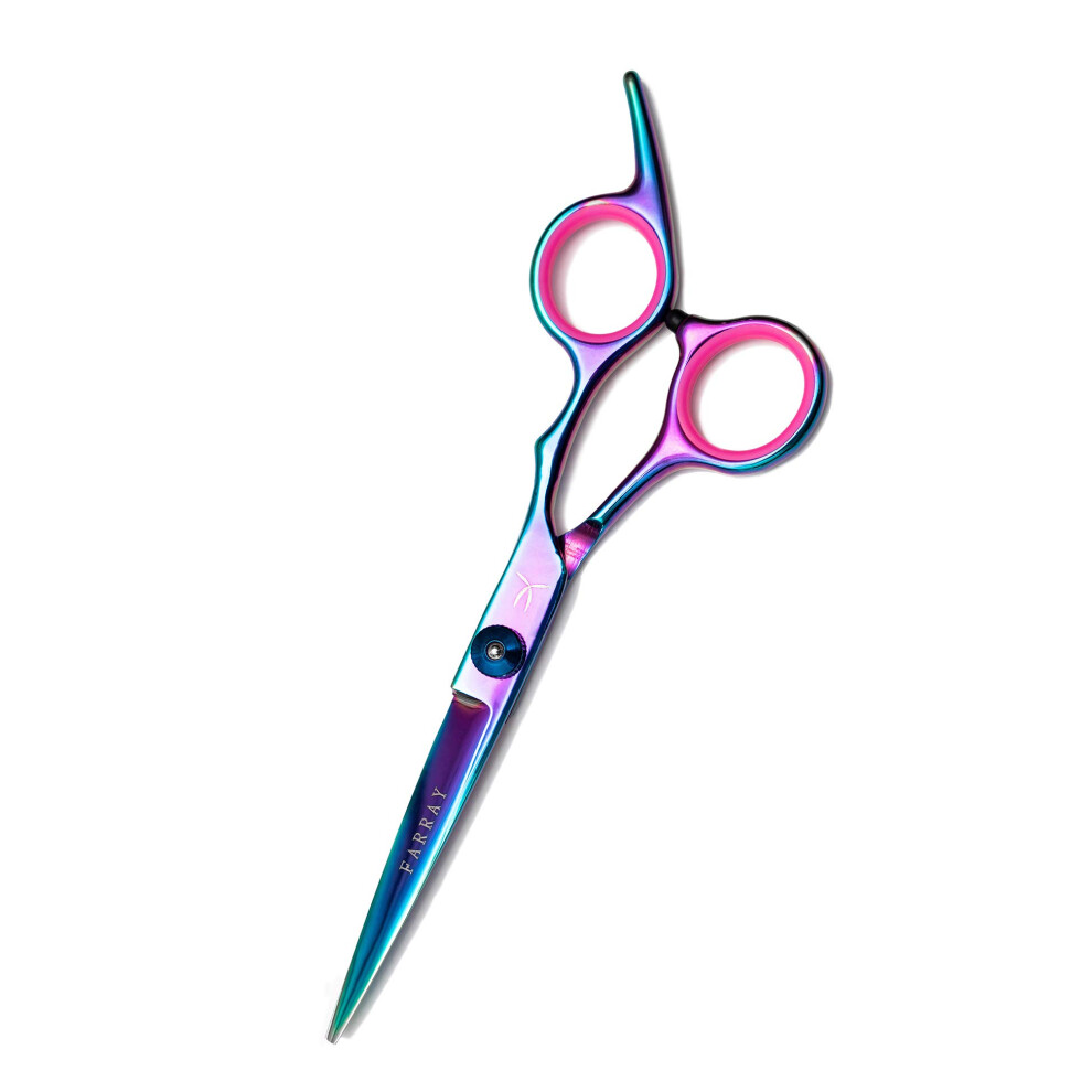Hair Cutting Scissors Japanese Stainless Steel 6.5 Inch Aurora Color Barber Shears Sharp Edge Ergonomic Handle