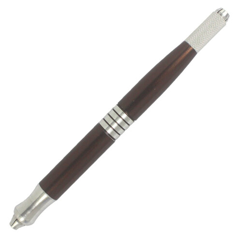 Microblading Pen 2 in 1 Double Head Coffee Alloy Eyebrow Tattoo Tool with Secure Needle Lock 1