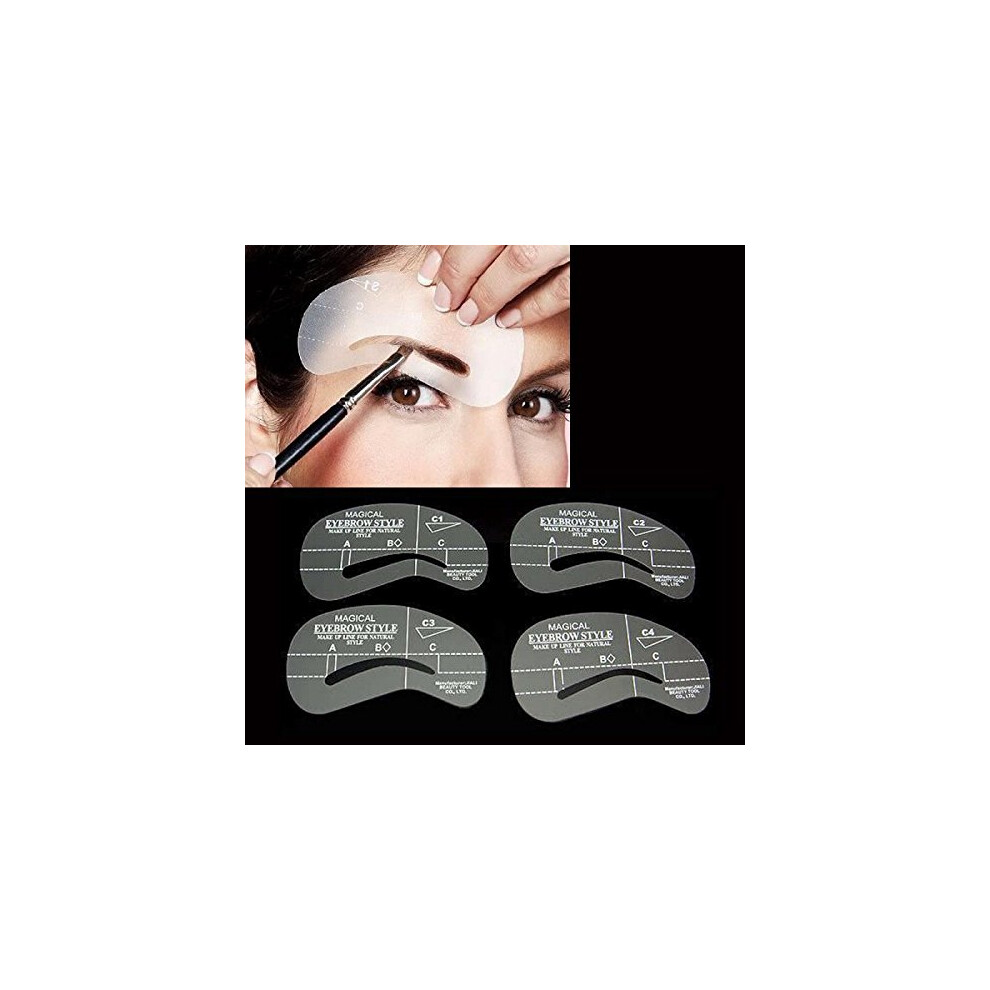 24 Piece Eyebrow Stencil Set for Symmetry Brow Shaping, Reusable Professional Template Kit