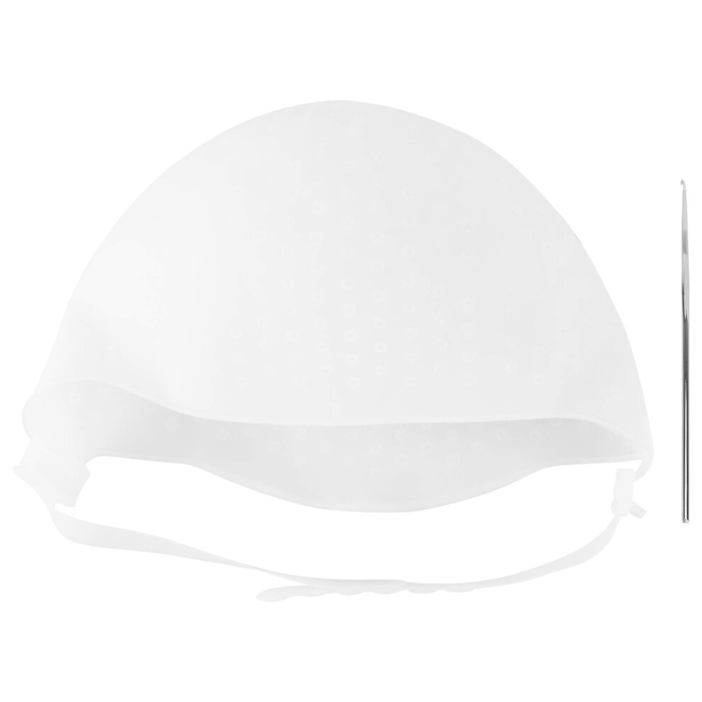 Hair Highlighting Cap Reusable Silicone with Hook for Precise Hair Sectioning Home and Salon Use
