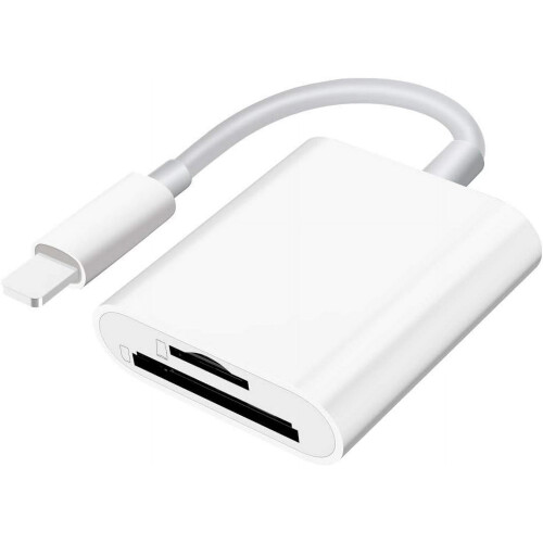 Αναγνώστης καρτών SD για συμβατότητα με iPhone, υποστηρίζει κάρτες SD/TF, προσαρμογέα