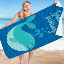 Sødt tegneserieprint mikrofiber strandhåndklæde 30x60 tommer hurtigttørrende, kompatibel med EQWLJWE, til børn, voksne, pool, fitnesscenter,