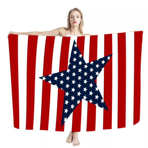 Πετσέτα θαλάσσης Wzzjkit4th of July Decorations, εξαιρετικά ελαφριά κόκκινη λευκή και μπλε