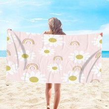 Mikrofiber strandhåndklæde 30x60 tommer, let sandtæt farverigt badehåndklæde, multifunktionelt til rejseswimmingpool, kompatibel med udendørs