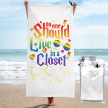 Niemand sollte im Verborgenen leben – LGBT-Strandtuch, Mikrofaser-Badetuch, weiche Stranddecke für Paraden, Schwimmen, Yoga, Frauen und Männer