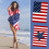 Πετσέτα θαλάσσης Wzzjkit4th of July Decorations, εξαιρετικά ελαφριά κόκκινη λευκή και μπλε 2
