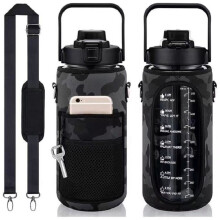 Custodia per borraccia DizeyBoyo da 64 OZ (mezzo gallone) con cinturino posteriore, antiscivolo e anti-scottatura - ideale per palestra,