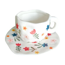 Accessori da cucina, elettrodomestici da cucina, tazza in ceramica portatile, marchio sudcoreano, rete di tazze, tazza da caffè rossa Ins Wind, set