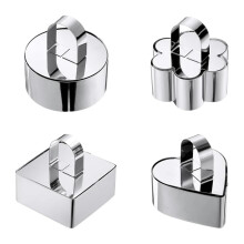 Stainless Steel Cake Ring Set with Lid Pack of 4, Adjustable Mousse Mold for Cake Shaping