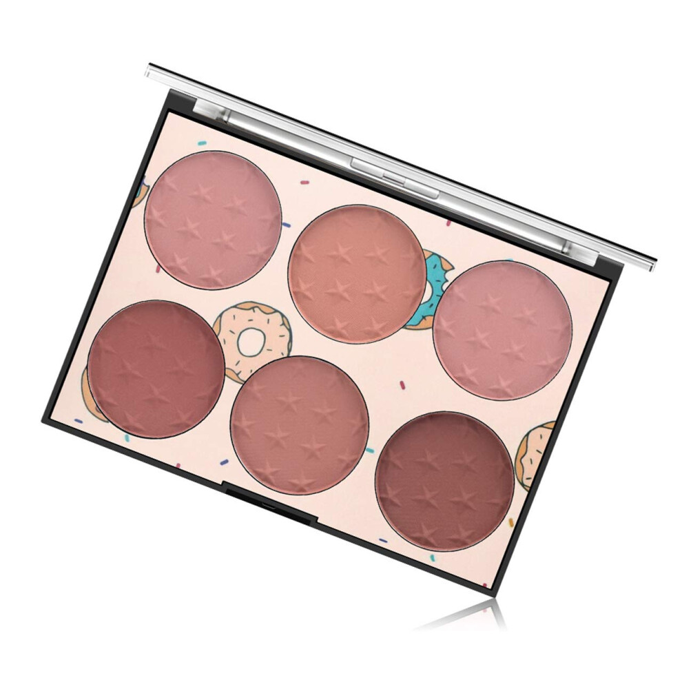 Professional 6 Color Blush Palette Contouring Kit with Wide Shade Selection and Long Lasting Pigment