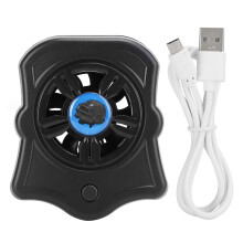 Cooler para celular gamer com efeito de luz RGB e resfriamento por semicondutor de núcleo duplo. Altas rotações por minuto para uso prolongado.