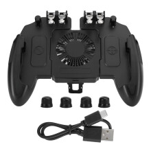 Mobile Game Trigger Button Controller, verbesserte Sechs-Finger-Bedienung mit Kühlventilator, ergonomischer Komfort und präzises Zielen für