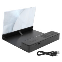 Phone Screen Magnifier Eye Protection Anti Blue Radiation Crystal Clear Lens HD Picture Portable Design Adjustable Angle Wireless Sound Bluetooth