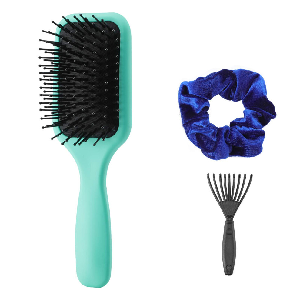 Green Detangling Hair Brush With Large Paddle For Curly And Straight Hair, Antistatic,
