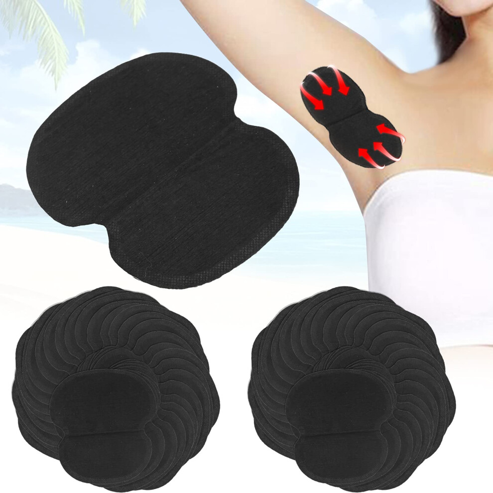 Black Underarm Sweat Pads 60Pcs Disposable Nonwoven Odor Control Adhesive For Shirts