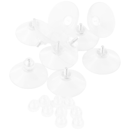 Ventouses transparentes à vis moletée de 41 mm, écrou blanc, en caoutchouc de haute qualité 2