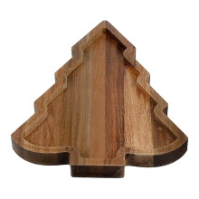 Najlepsza wyprzedaż! Drewniana taca do serwowania Zainafacai, świąteczny talerz na owoce i deser, świąteczny talerz z rozłupanego drewna –