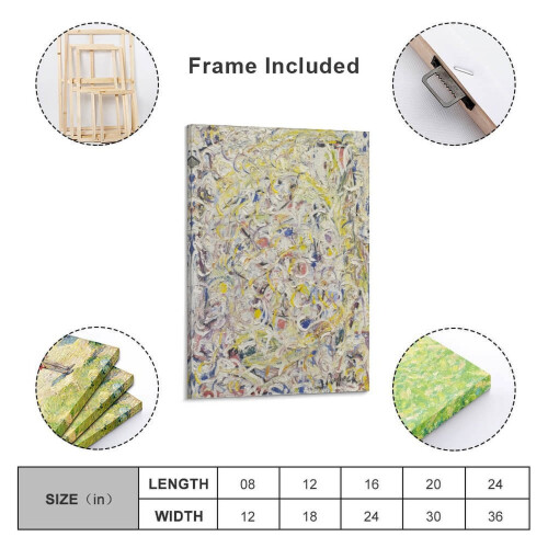 Impressão abstrata de Jackson Pollock (66) em tela, 20x30cm (8x12 polegadas), decoração de parede, pôster para presente, decoração moderna para 1
