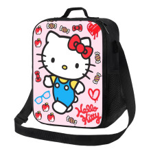 Hello Kitty Isolierte Lunchtasche, tragbare und wiederverwendbare Lunchbox mit Reißverschluss, geeignet für Damen und Herren, für Arbeit,
