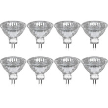 8er-Pack Halogenlampen GU5.3MR16 35W 12V dimmbar – Warmweiß 2800K, 400 Lumen, Deckel JZ 【COPL】