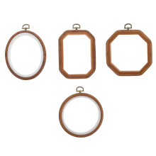 4 buc inele artizanale broderie cercuri cruce cusătură cercuri broderie artizanat accesoriu imitație lemn broderie cusut cadru de broderie plastic
