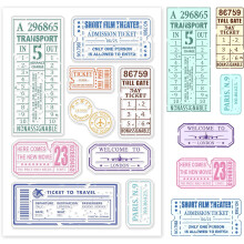 Ștampilă transparentă retro pentru bilete de film, ștampilă din silicon, pentru carduri de realizare, album foto, decorare, Scrapbooking DIY