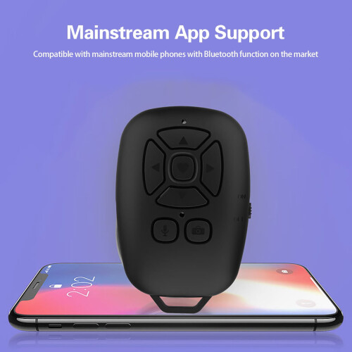 Rechargeable 150mAh Shutter Remote for Phone Camera, Scroll Videos, Turn Pages, Adjust Volume, Compatible with Tablets 1