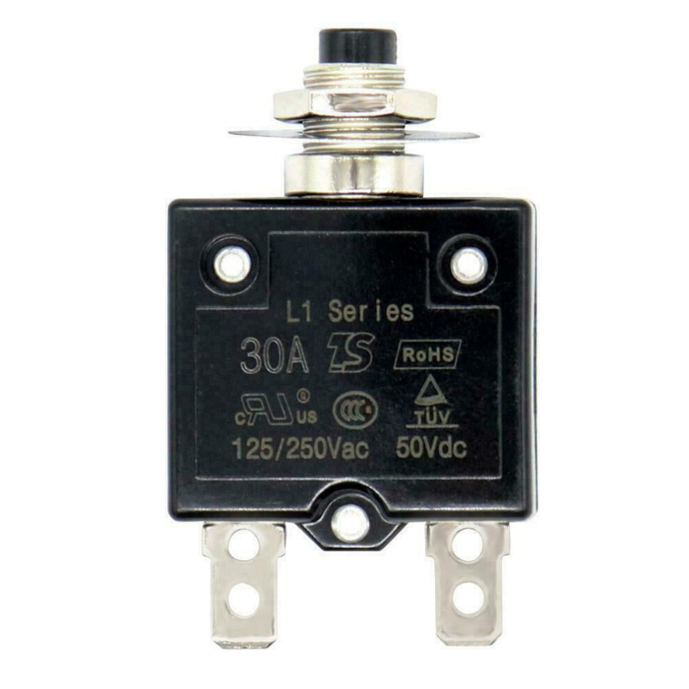 5 10 15 30A Push Button Circuit Breaker Overload Protector Manual Reset Thermal 9083649076262