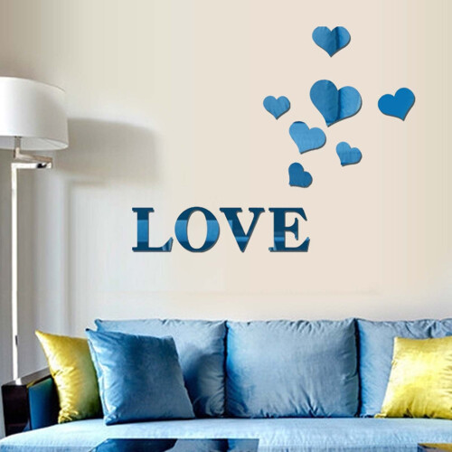 Αυτοκόλλητο τοίχου WinysinAcrylic Love Mirror, υπνοδωμάτιο, σαλόνι, αφαιρούμενο