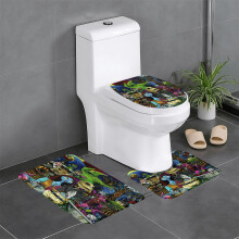 Rémálom Karácsony Előtt Flanel Fürdőszobaszőnyeg Szett 3 Részes, Csúszásmentes U Alakú WC-Szőnyeg és Padlószőnyeg, 40x61 cm, Fehér