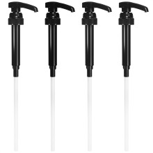 Pompe distributrice de sirop de café noir en plastique - Lot de 4 pompes pour flacons de 750 ml, compatible avec les sirops vanille et caramel sans
