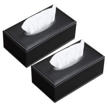 2x bőr zsebkendőtartó doboz, arczsebkendőtartó doboz, modern szalvétatároló doboz, autós törölközőtartó, autós PU bőr fiók